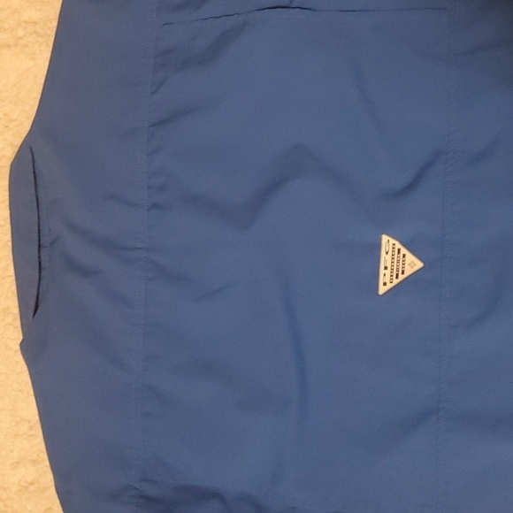 COLUMBIA PFG Blue Short Sleeve Button Down Snap Top Large - Picture 6 of 7
